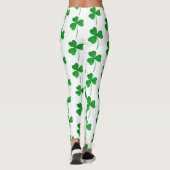 St. Patrick’s Day Green Faux Glitter Shamrock Leggings (Rückseite)