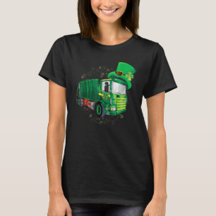 St Patrick S Day Green Garbage Truck Boy Kinder T-Shirt