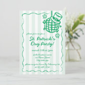 St. Patrick’s Day Green Hand Drawn Party Einladung (Stehend Vorderseite)