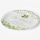 St. Patrick’s Day Green Shamrock Baby Shower Pappteller (Schrägansicht)