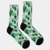 St. Patrick’s Day Grün Leopard & Herz Shamrock Socken (Rechts)