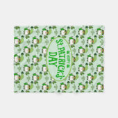 St. Patrick’s Day Grüne Fleece-Decke mit Gnom Fleecedecke (Vorderseite (Horizontal))
