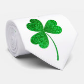 St. Patrick’s Day Grüner Faux-Glitter Shamrock Krawatte (Gerollt)