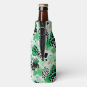 St. Patrick’s Day Grüner Leopard & Herz-Kleeblatt Flaschenkühler (Flasche Rückseite)