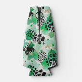 St. Patrick’s Day Grüner Leopard & Herz-Kleeblatt Flaschenkühler (Rückseite)
