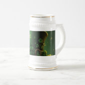 St. Patrick’s Day Hut und Shamrock-Design Bierglas (VorderseiteRechts)