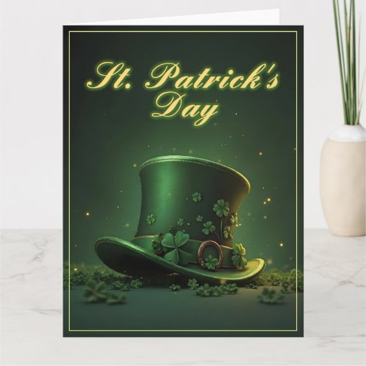 St. Patrick’s Day Hut und Shamrock-Design Dankeskarte (Vorderseite)