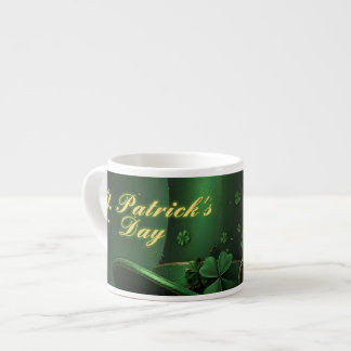 St. Patrick’s Day Hut und Shamrock-Design Espressotasse