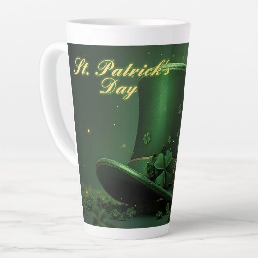 St. Patrick’s Day Hut und Shamrock-Design Milchtasse (Linke Ecke)