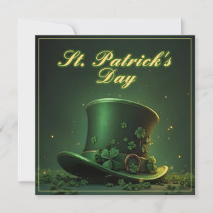 St. Patrick’s Day Hut und Shamrock-Design Mitteilungskarte