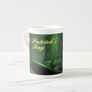 St. Patrick’s Day Hut und Shamrock-Design Porzellantasse