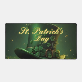 St. Patrick’s Day Hut und Shamrock-Design Schreibtischunterlage