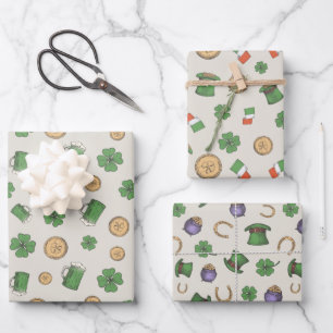 St. Patrick’s Day Irisches Geschenkpapier Set aus 