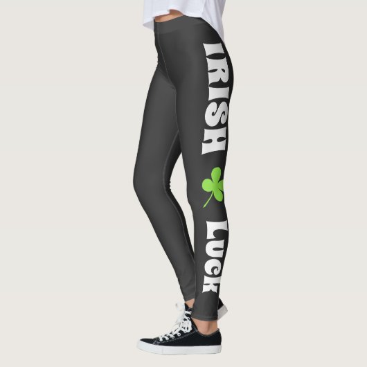 St. Patrick`s Day Irish Luck Modern Black Leggings (Links)