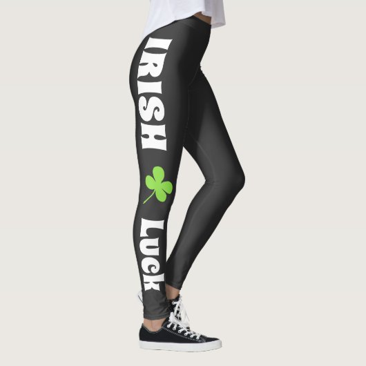 St. Patrick`s Day Irish Luck Modern Black Leggings (Rechts)