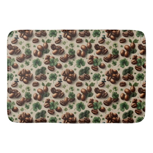 St. Patrick’s Day Kaffee & Shamrock-Muster Badematte (Vorderseite)