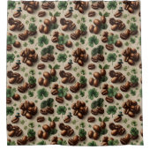 St. Patrick’s Day Kaffee & Shamrock-Muster Duschvorhang (Vorderseite)