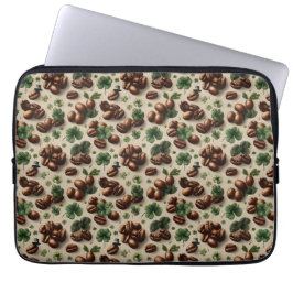 St. Patrick’s Day Kaffee & Shamrock-Muster Laptopschutzhülle