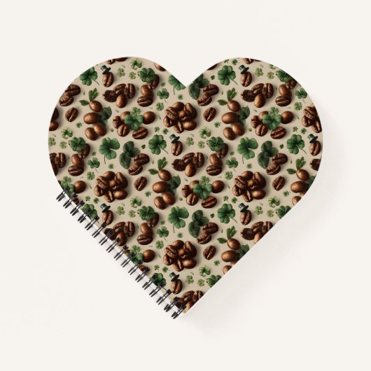 St. Patrick’s Day Kaffee & Shamrock-Muster Notizblock (Vorderseite)
