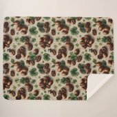 St. Patrick’s Day Kaffee & Shamrock-Muster Sherpadecke (Vorderseite (Horizontal))