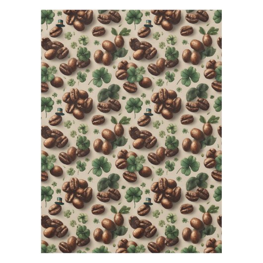 St. Patrick’s Day Kaffee & Shamrock-Muster Tischdecke (Vorderseite)