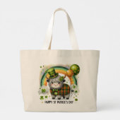 St. Patrick’s Day Karo-Kuh Jumbo Stoffbeutel (Rückseite)