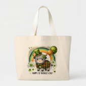 St. Patrick’s Day Karo-Kuh Jumbo Stoffbeutel (Vorne)