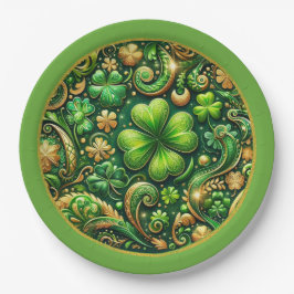 St. Patrick’s Day Kleeblatt-Design  Pappteller