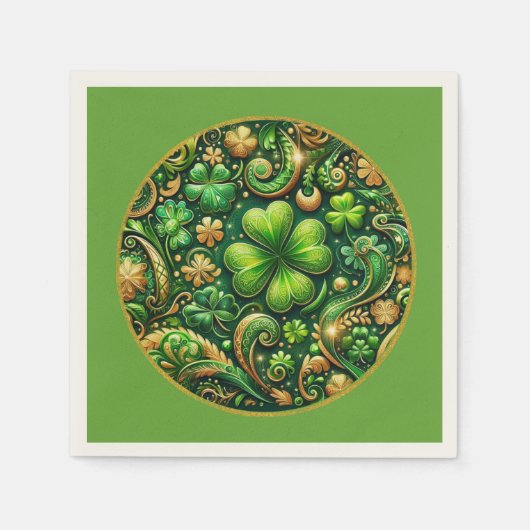 St. Patrick’s Day Kleeblatt-Design Serviette (Vorderseite)
