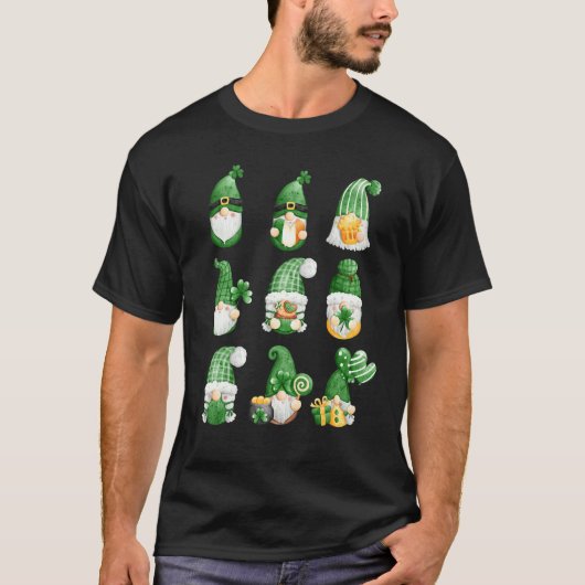 St Patrick S Day Kleeblatt Gnome Niedlich Collecti T-Shirt (Vorderseite)