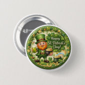 St. Patrick’s Day Kobold-Knopf Button (Vorne & Hinten)