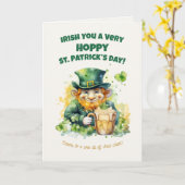 St. Patrick’s Day Leprechaun Funny Card Karte (Gelbe Blume)