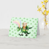 St. Patrick`s Day leprechaun Karte (Gelbe Blume)
