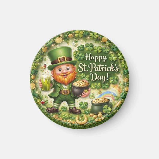 St. Patrick’s Day Leprechaun Keychain Magnet (Vorne)