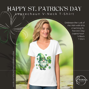 St. Patrick’s Day Leprechaun V-Ausschnitt T-Shirt