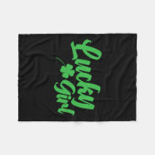 St Patrick`s Day Lucky Girl Fleecedecke (Vorderseite (Horizontal))