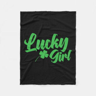 St Patrick`s Day Lucky Girl Fleecedecke