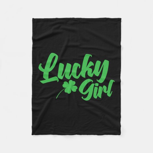 St Patrick`s Day Lucky Girl Fleecedecke (Vorderseite)