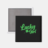 St Patrick`s Day Lucky Girl Magnet (Vorderseite/Rückseite)