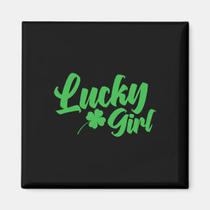 St Patrick`s Day Lucky Girl Magnet