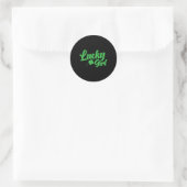 St Patrick`s Day Lucky Girl Runder Aufkleber (Tasche)