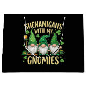 St Patrick’s Day Lucky Shamrock Gnome  Große Geschenktüte (Vorderseite)