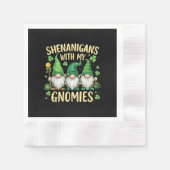 St Patrick’s Day Lucky Shamrock Gnome  Serviette (Vorderseite)