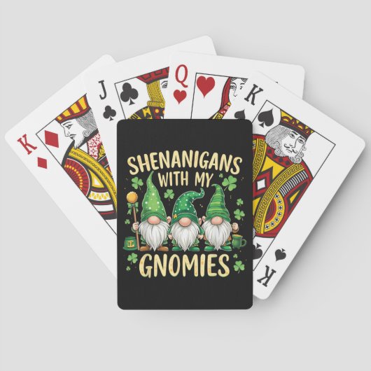 St Patrick’s Day Lucky Shamrock Gnome Spielkarten (Rückseite)