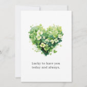 St. Patrick’s Day Lucky To Have You Clover Heart C Feiertagskarte (Vorderseite)