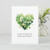 St. Patrick’s Day Lucky To Have You Clover Heart C Feiertagskarte (Stehend Vorderseite)