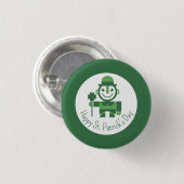 St. Patrick’s Day mit minimalistischer Lucky Lepre Button (Vorne & Hinten)