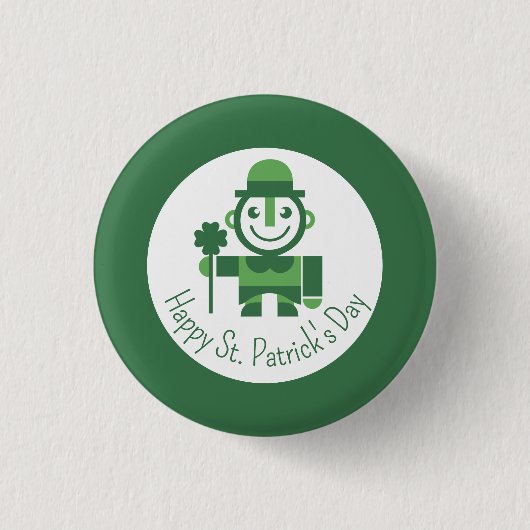 St. Patrick’s Day mit minimalistischer Lucky Lepre Button (Vorderseite)