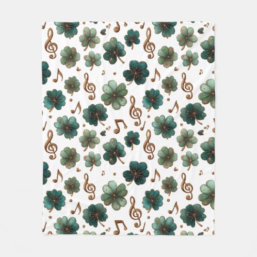 St. Patrick’s Day Musical Shamrock Fleecedecke (Vorderseite)