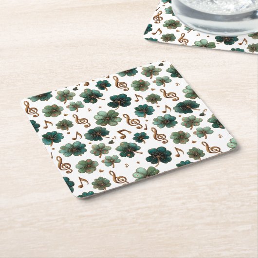 St. Patrick’s Day Musical Shamrock Rechteckiger Pappuntersetzer (angewinkelt)